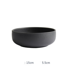 Nordic Ceramic Rice & Steak Bowl – Deep Household Tableware Dish Set