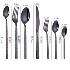 Embossed Steak Cutlery Set – Western Style Textured Handle Knife & Fork Set