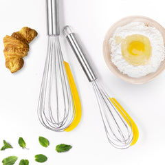 3PCS Stainless Steel Balloon Whisk Set – Manual Egg Beater & Baking Mixer