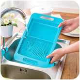 Multifunction Kitchen Cutting Board with Sink Drain Basket – Vegetable & Meat Prep Tool