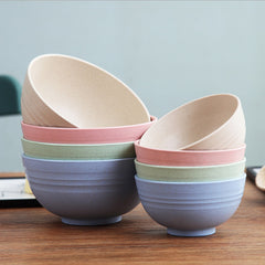 Household Wheat Straw Meal Bowl Set – Eco-Friendly Dining Bowls