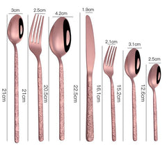 Embossed Steak Cutlery Set – Western Style Textured Handle Knife & Fork Set