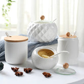 Ceramic Kitchen Seasoning Jar – Spice Storage Container with Lid