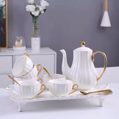 Luxury Gold Painted Tea & Coffee Cup Set – Elegant Living Room Tableware