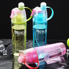 Portable Sports Water Bottle with Mist Spray – Outdoor Cooling Spray Cup
