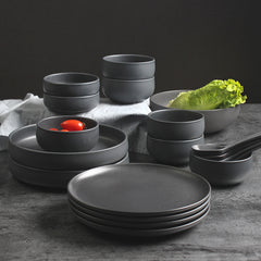 Nordic Ceramic Rice & Steak Bowl – Deep Household Tableware Dish Set