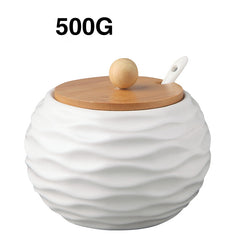 Ceramic Kitchen Seasoning Jar – Spice Storage Container with Lid
