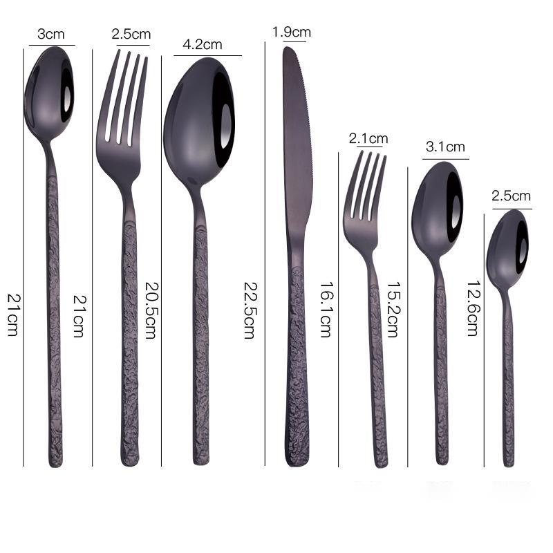 Embossed Steak Cutlery Set – Western Style Textured Handle Knife & Fork Set