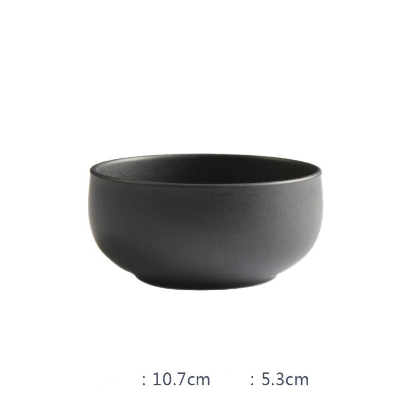 Nordic Ceramic Rice & Steak Bowl – Deep Household Tableware Dish Set