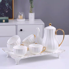 Luxury Gold Painted Tea & Coffee Cup Set – Elegant Living Room Tableware