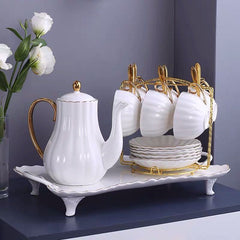 Luxury Gold Painted Tea & Coffee Cup Set – Elegant Living Room Tableware