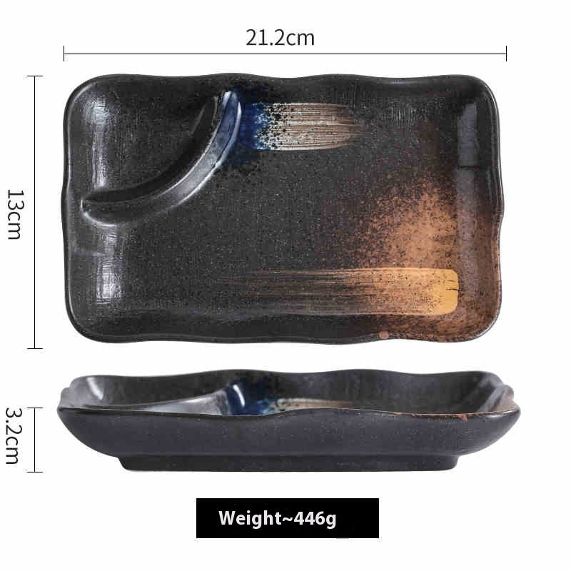 Ceramic Compartment Dinner Plate – Household Divided Plate for Organized Meals