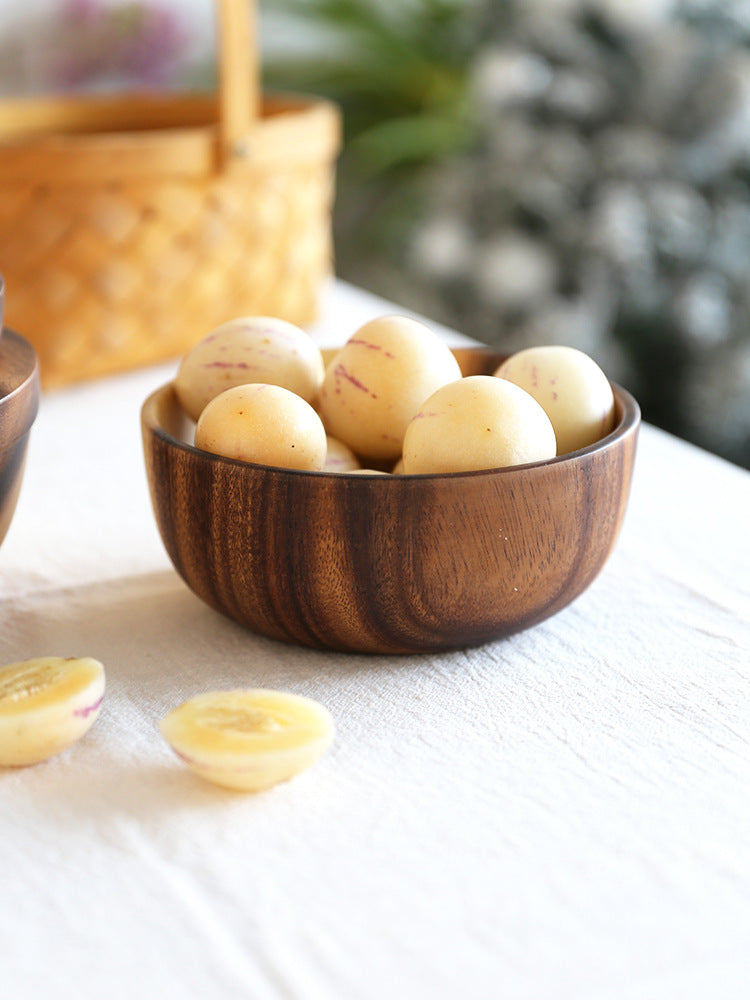 Natural Wooden Kitchen Bowl – Fruit & Salad Serving Bowl for Home & Restaurant