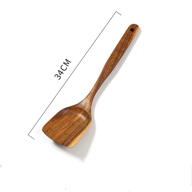 Teak Wood Stir-Fry Spatula – Non-Stick Wok Cooking Tool