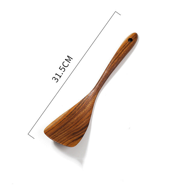 Teak Wood Stir-Fry Spatula – Non-Stick Wok Cooking Tool