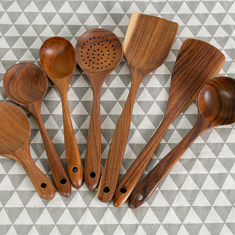 Teak Wood Stir-Fry Spatula – Non-Stick Wok Cooking Tool