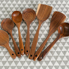 Teak Wood Stir-Fry Spatula – Non-Stick Wok Cooking Tool