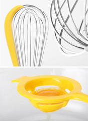 3PCS Stainless Steel Balloon Whisk Set – Manual Egg Beater & Baking Mixer