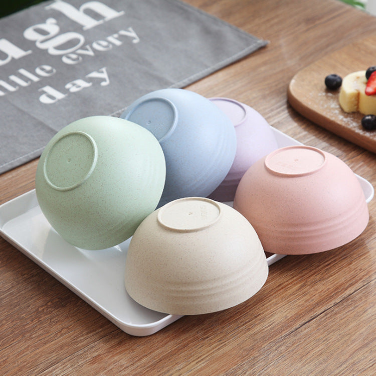 Household Wheat Straw Meal Bowl Set – Eco-Friendly Dining Bowls