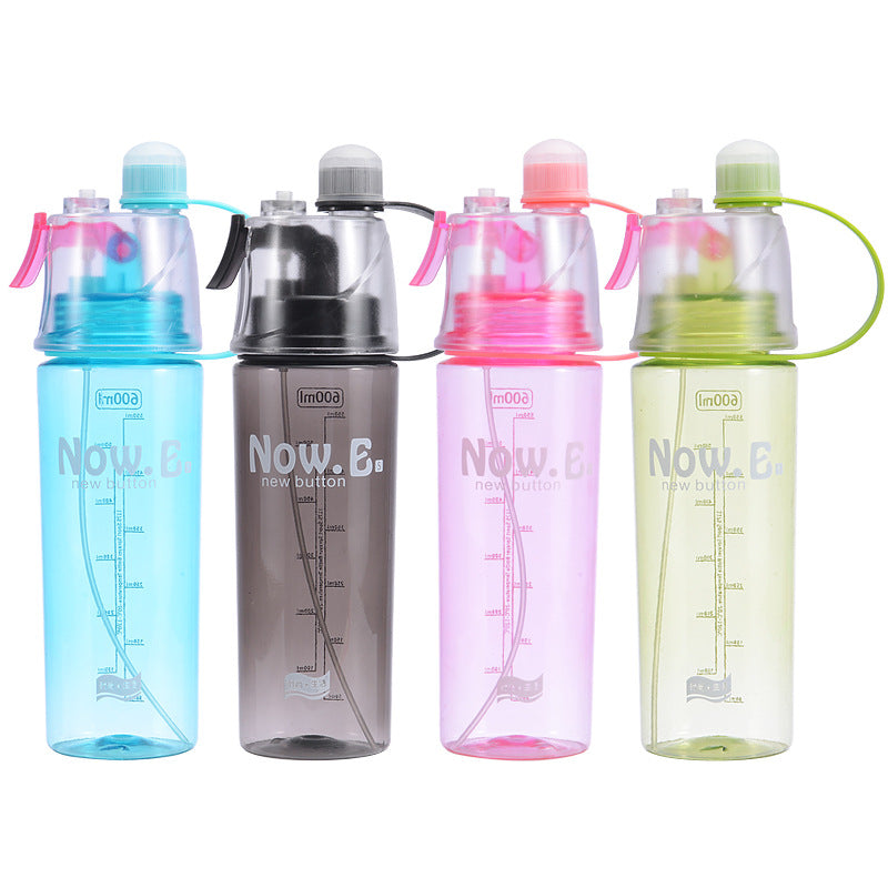 Portable Sports Water Bottle with Mist Spray – Outdoor Cooling Spray Cup
