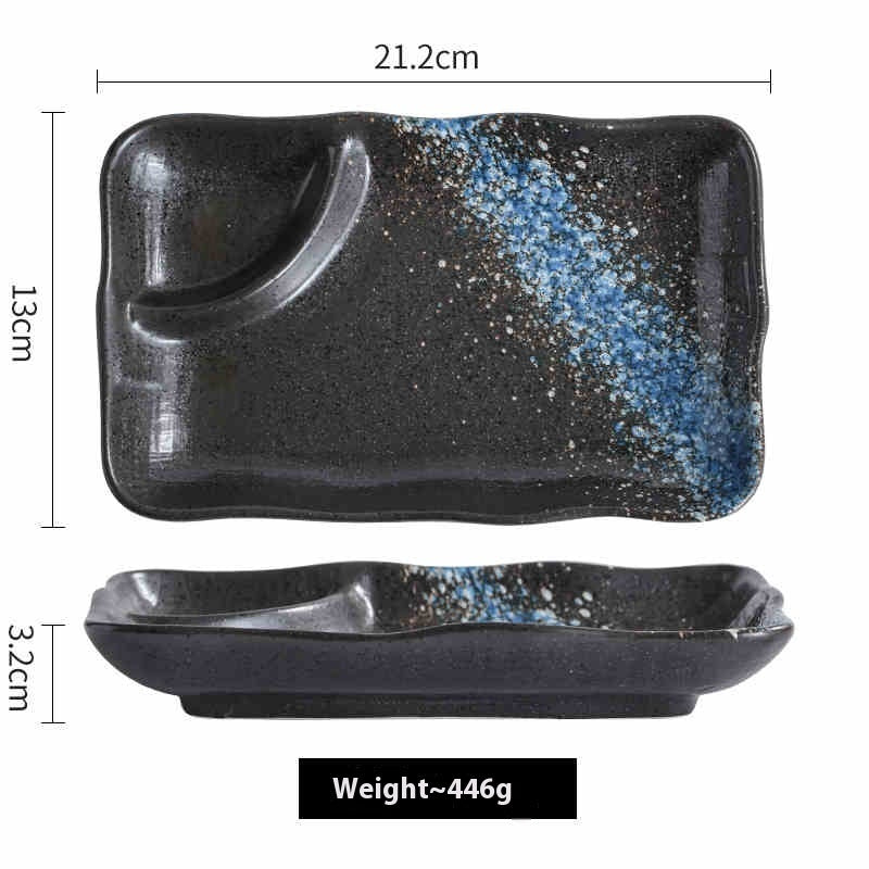 Ceramic Compartment Dinner Plate – Household Divided Plate for Organized Meals