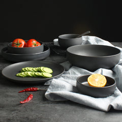 Nordic Ceramic Rice & Steak Bowl – Deep Household Tableware Dish Set