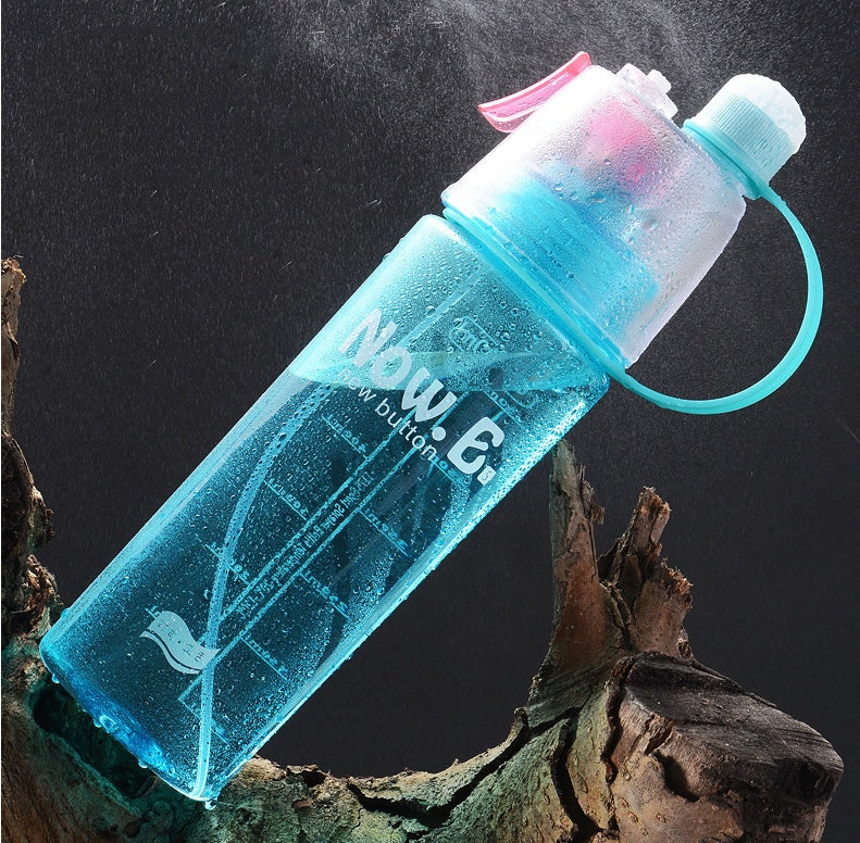 Portable Sports Water Bottle with Mist Spray – Outdoor Cooling Spray Cup