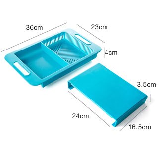 Multifunction Kitchen Cutting Board with Sink Drain Basket – Vegetable & Meat Prep Tool