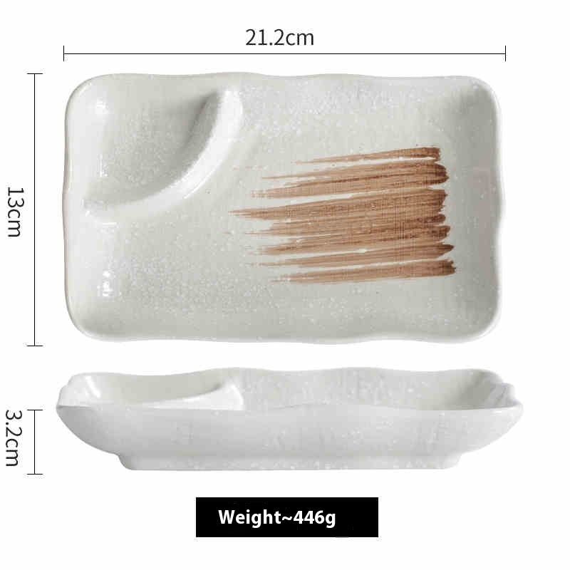 Ceramic Compartment Dinner Plate – Household Divided Plate for Organized Meals