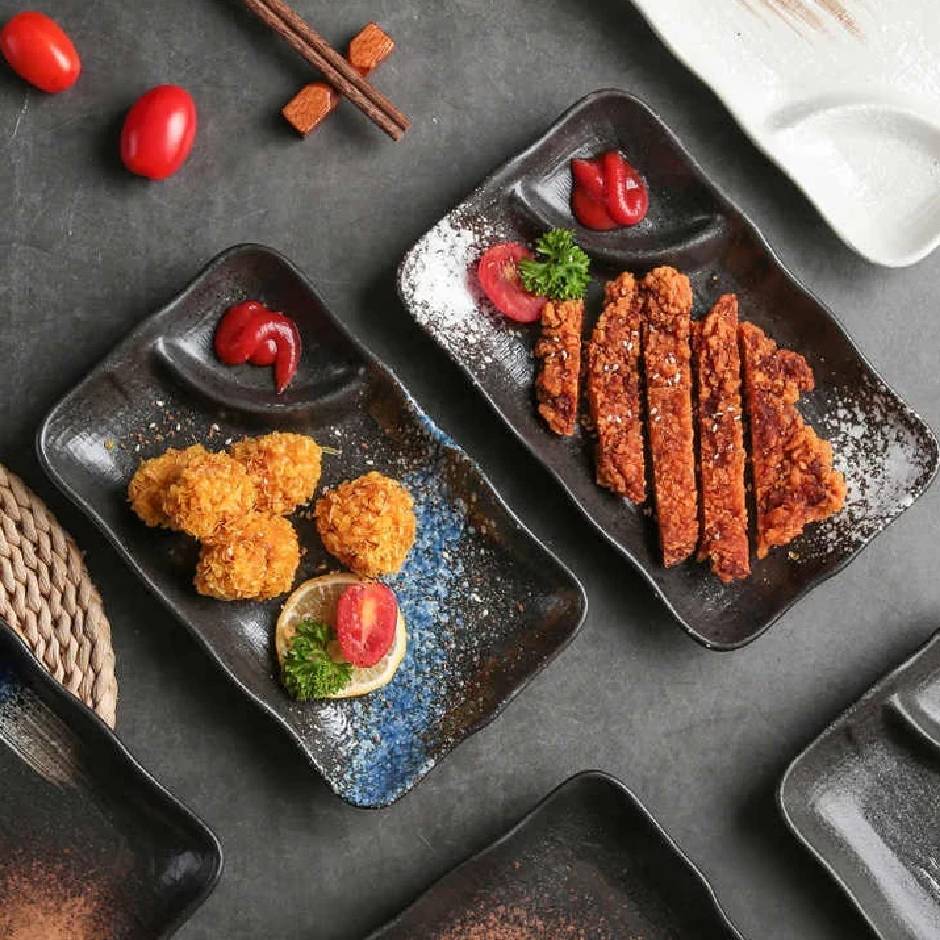 Ceramic Compartment Dinner Plate – Household Divided Plate for Organized Meals