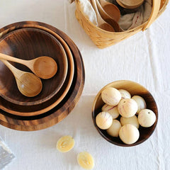 Natural Wooden Kitchen Bowl – Fruit & Salad Serving Bowl for Home & Restaurant