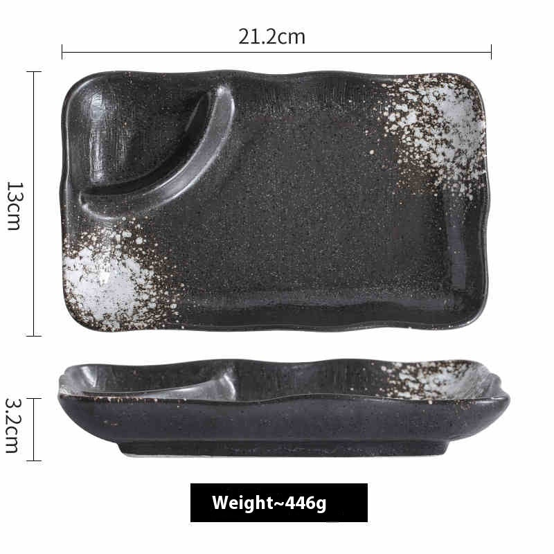 Ceramic Compartment Dinner Plate – Household Divided Plate for Organized Meals