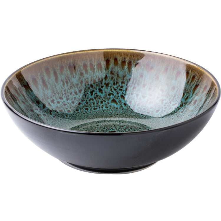 Vintage Green Ceramic 8-Inch Bowl – Household Noodle & Soup Bowl