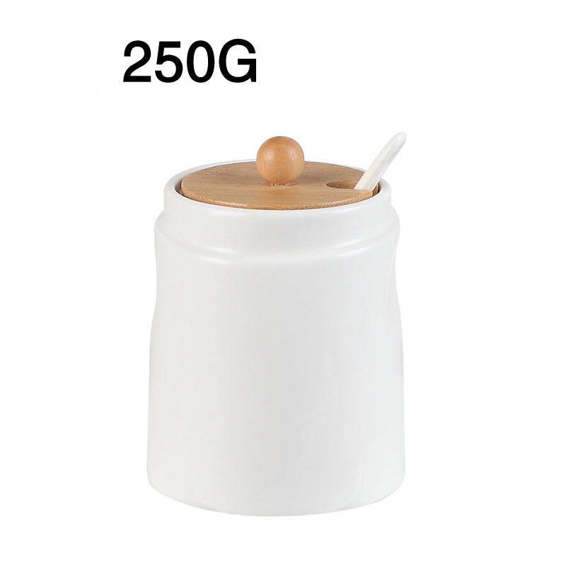 Ceramic Kitchen Seasoning Jar – Spice Storage Container with Lid