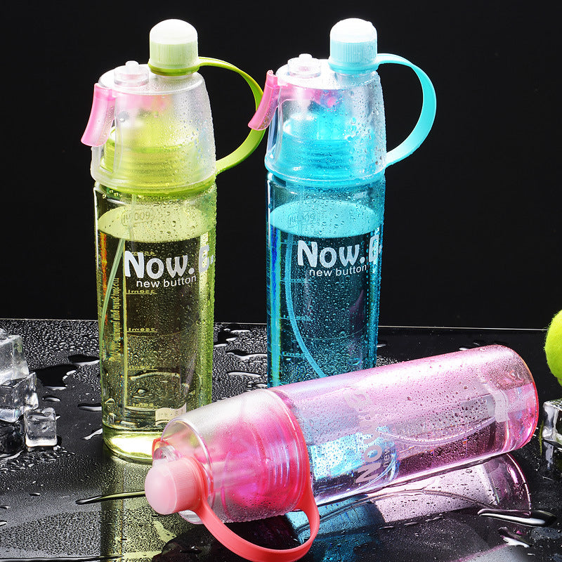 Portable Sports Water Bottle with Mist Spray – Outdoor Cooling Spray Cup