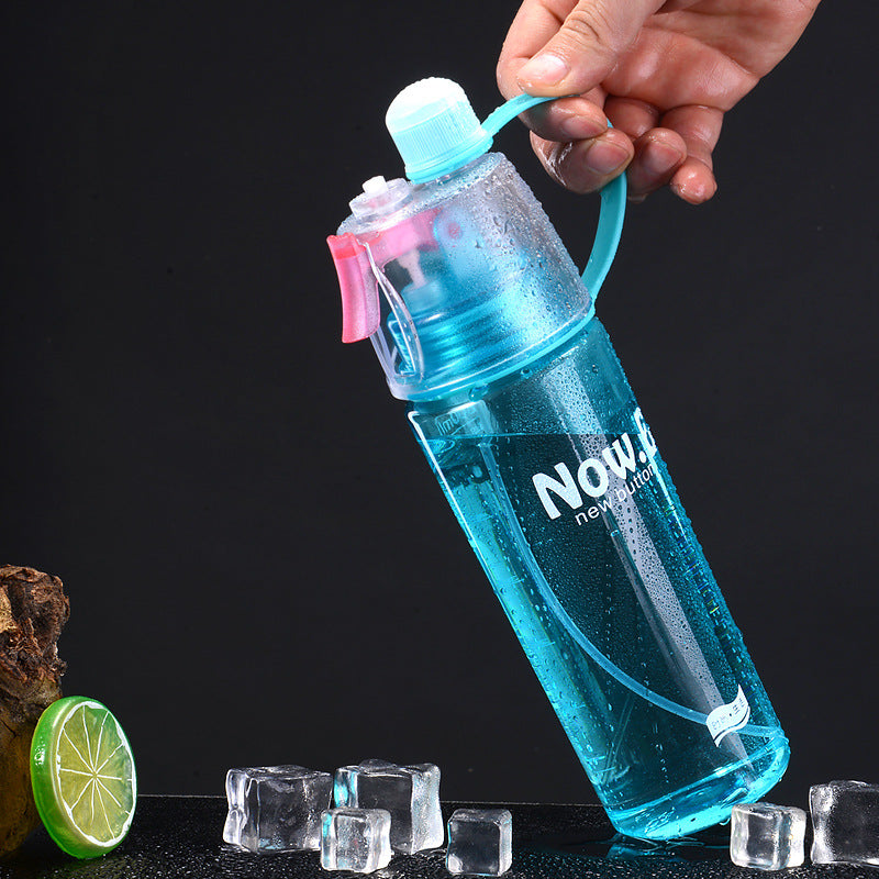 Portable Sports Water Bottle with Mist Spray – Outdoor Cooling Spray Cup