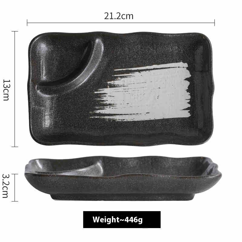 Ceramic Compartment Dinner Plate – Household Divided Plate for Organized Meals
