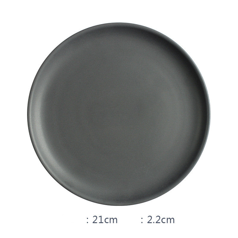 Nordic Ceramic Rice & Steak Bowl – Deep Household Tableware Dish Set